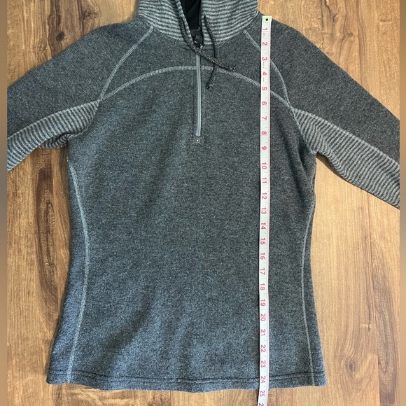 prAna Quarter-Zip Hoodie, Wool Blend, Size M, Gray - Picture 6 of 7